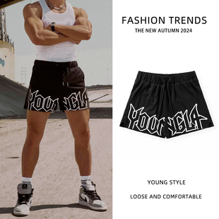 肌肉运动健身短裤男三分美式篮球四分裤夏季速干透气深蹲沙滩裤子