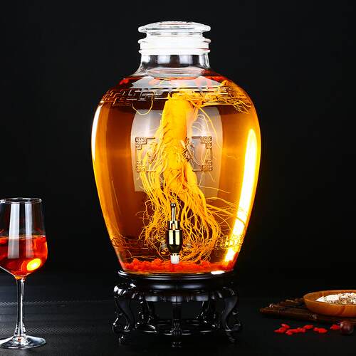 玻璃泡酒瓶带龙头10斤20斤30斤大容量专用酒瓶杨梅家用泡酒坛子