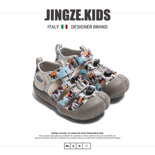 新品 溯溪女童鞋 儿童凉鞋 户外涉水鞋 子 包头男童沙滩鞋 静泽2025夏季