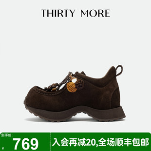 慵懒出街 时尚 Thirty 女2025秋冬新款 休闲单鞋 More复古乐福鞋
