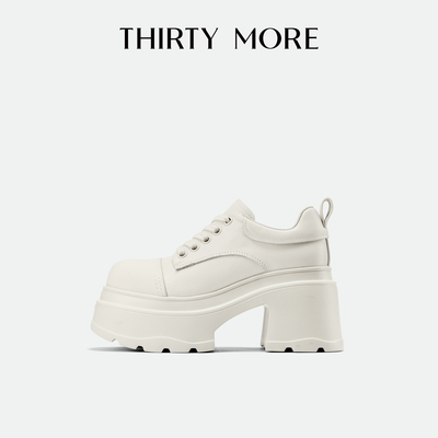 Thirty More粗高跟复古单鞋2025秋冬新款潮流百搭休闲鞋气质女鞋