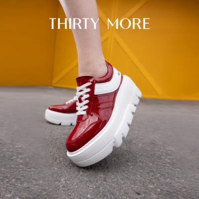 【美高腿精】Thirty More厚底运动鞋2026春季新款时尚红色休闲鞋