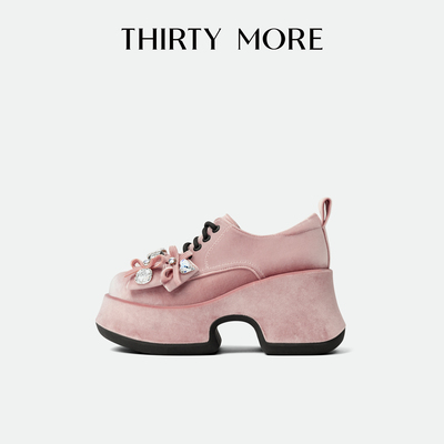 【甜酷沙司】Thirty More厚底乐福鞋女2025秋冬新款系带气质单鞋