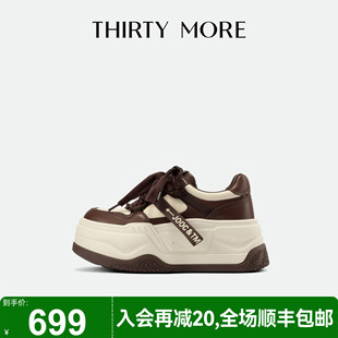 透气休闲女鞋 Thirty 松糕鞋 2025秋冬新款 More潮酷系带厚底运动鞋