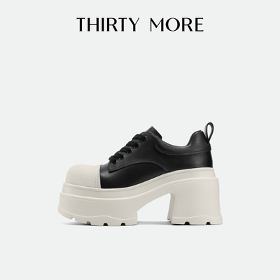Thirty More粗高跟复古单鞋2025秋冬新款潮流百搭休闲鞋气质女鞋