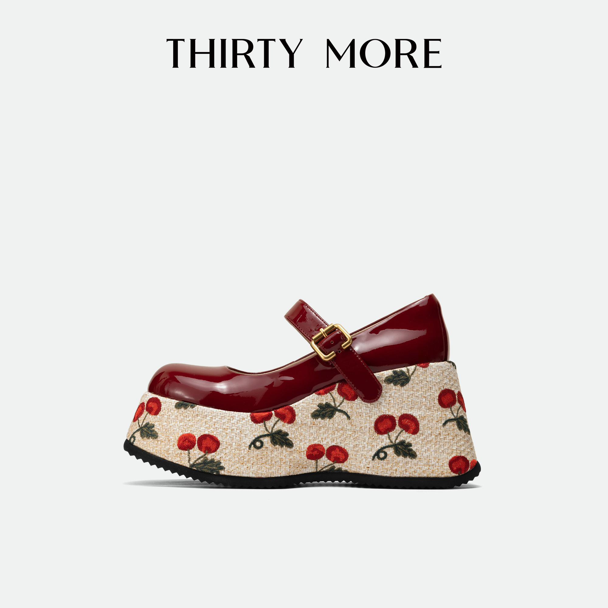 【甜心玛丽】Thirty More新年红刺绣单鞋26春新款厚底玛丽珍女鞋