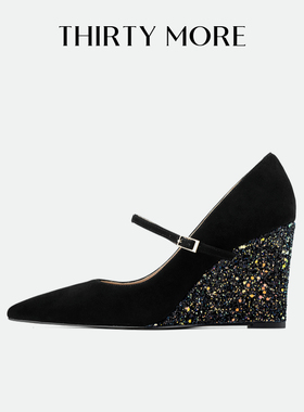 【时尚先锋】Thirty More尖头高跟鞋女2025秋冬新款复古玛丽珍鞋
