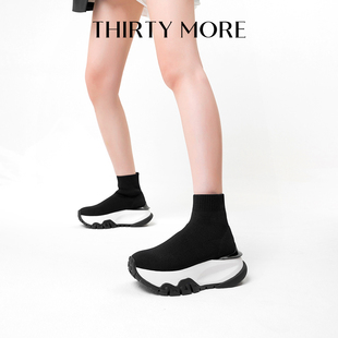【自由的风】Thirty More厚底高邦休闲鞋2025秋冬新款增高时装靴
