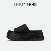 More一字拖2026夏季 新款 法式 Thirty 厚底百搭凉拖外穿沙滩鞋 黑色