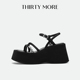重组流行 新款 Thirty More厚底凉鞋 女2026夏季 一字带沙滩鞋 女