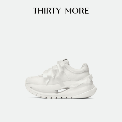 【高质甜心】Thirty More蝴蝶结丝带阿甘鞋女2026春新款潮小白鞋