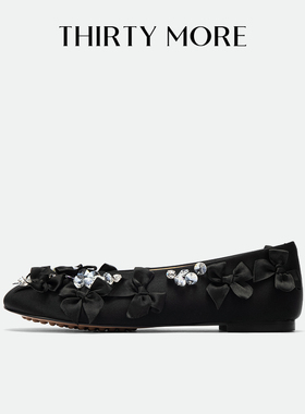 【手工复兴】Thirty More复古平底鞋2026春季新款蝴蝶结浅口单鞋