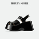 艺术巴黎 新款 Thirty More厚底休闲鞋 女2026春季 后空凉鞋 黑色