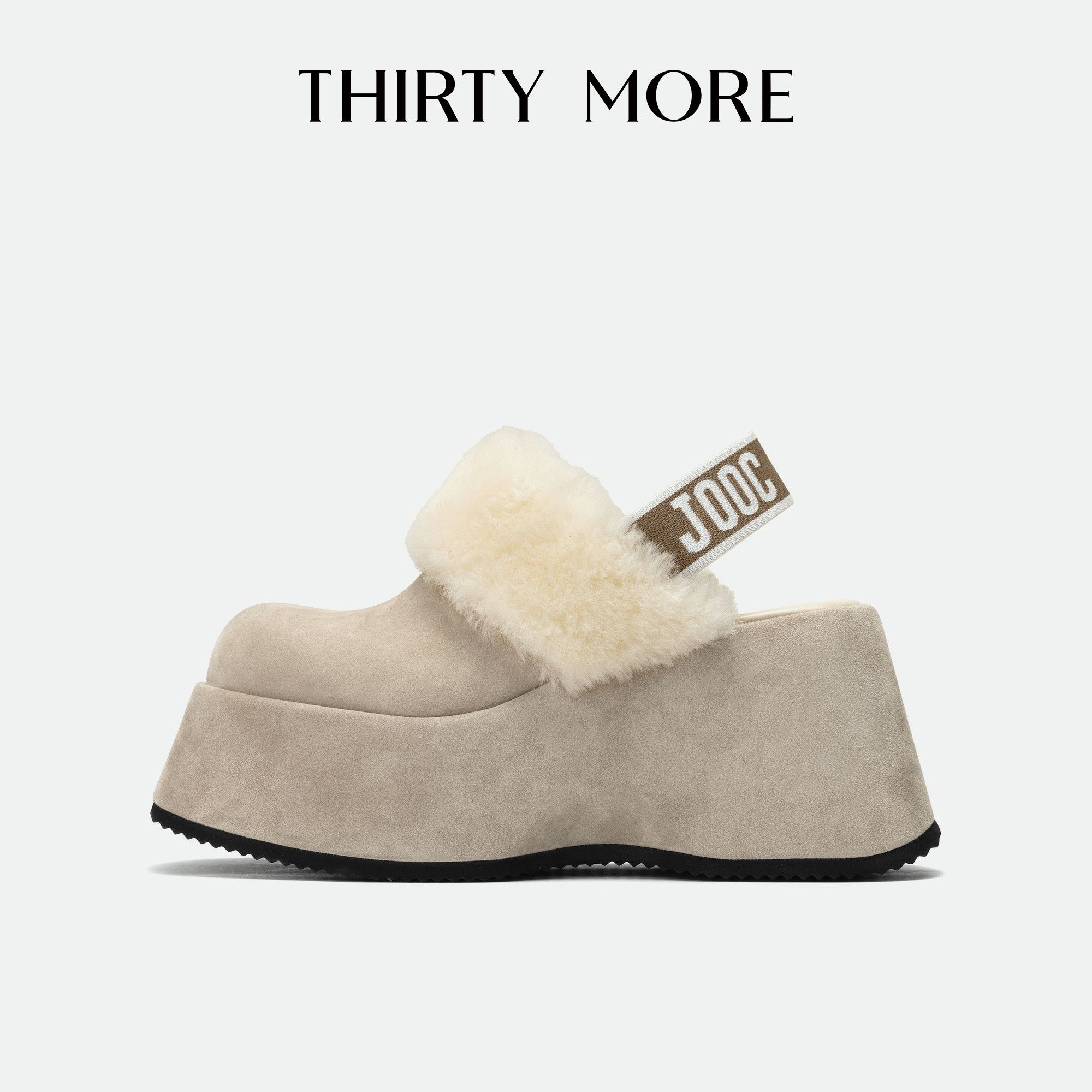 【少女时代】Thirty More弹力带毛领松糕鞋2026春季新款包头拖鞋,女鞋,包头拖,淘宝优惠券,粉丝福利购,淘宝优惠卷