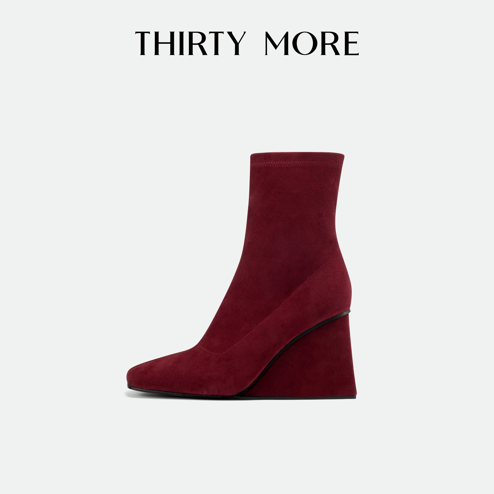 【智感翻红】Thirty More红色高跟短靴女2025秋冬新款复古时装靴,女鞋,时装靴,淘宝优惠券,粉丝福利购,淘宝优惠卷