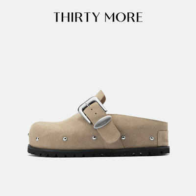 【松弛老钱】Thirty More厚底勃肯鞋女2026春夏新款休闲半拖女鞋