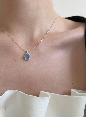 ins风小众百搭椭圆吊坠锁骨链