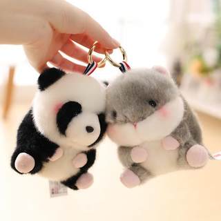 仿真熊猫公仔挂件毛绒玩具仓鼠小兔子毛绒包包挂件钥匙扣礼品