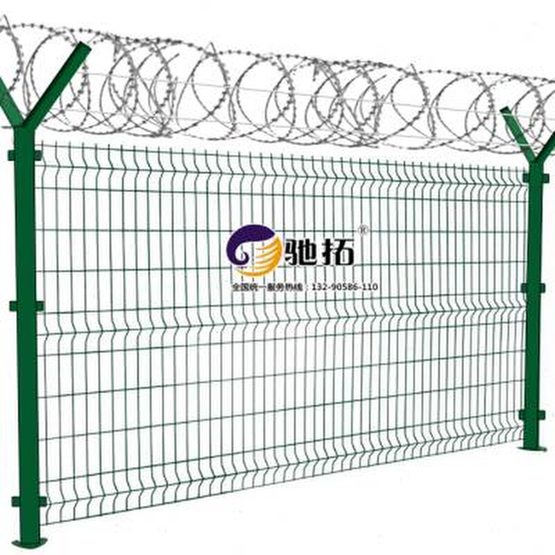 机场围栏钢筋网围界看守所巡逻通道隔离围墙护栏监狱防攀爬钢网墙