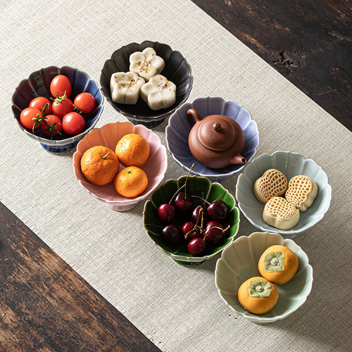 五溪堂陶瓷中式高脚茶点盘点心盘