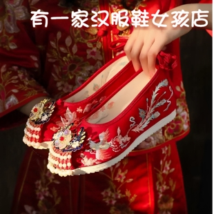 2026春秋新款秀禾婚鞋新娘鞋结婚鞋中式婚礼敬酒鞋绣花鞋汉服婚鞋