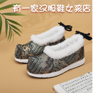 新款男款汉服鞋古风男生棉鞋保暖翘头弓鞋官兵摄影鞋古装表演布鞋