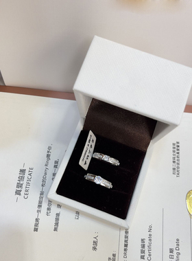 Dr Wife一生一枚纯银钻戒一克拉求婚结婚现场用戒指情侣对戒仿真