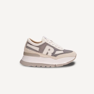 ROTELLI【新款】牛皮拼接网面透气增高7CM休闲女鞋舒适百搭跑鞋