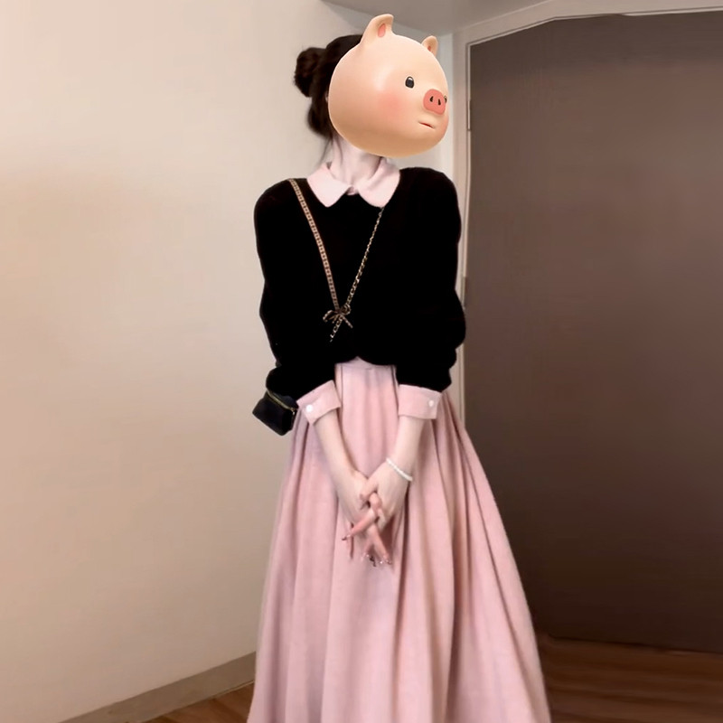 2025新款法式黑色连衣裙子女千金感秋冬小个子香风穿搭一整套长裙,女装/女士精品,连衣裙,淘宝优惠券,粉丝福利购,淘宝优惠卷