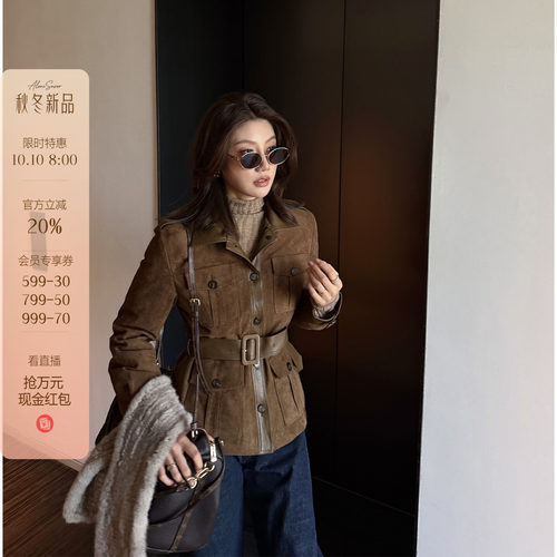 龍喜儿10.10 8:00AM开抢！老钱麂皮绒夹克收腰白鹅绒羽绒服Z172
