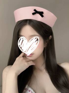 粉色蝴蝶结水手帽夏季可爱甜美