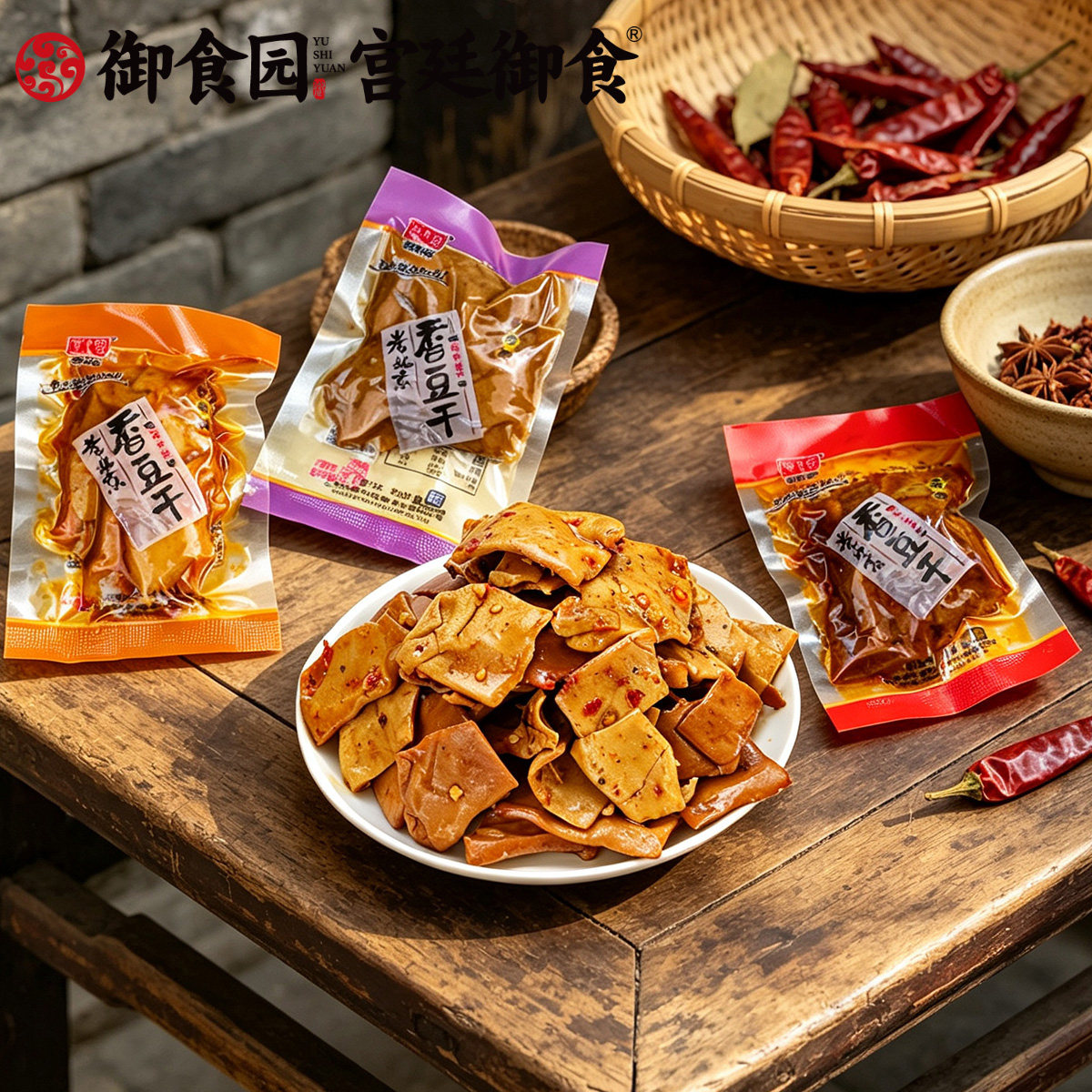 御食园五香豆干豆腐干辣条小零食小吃休闲美食品小包装大礼包批发