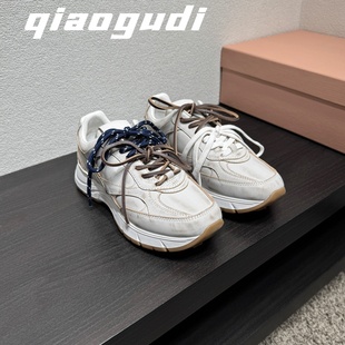 奇奥古迪 系带德训鞋 走秀联名款 复古擦色老爹鞋 女 休闲运动鞋