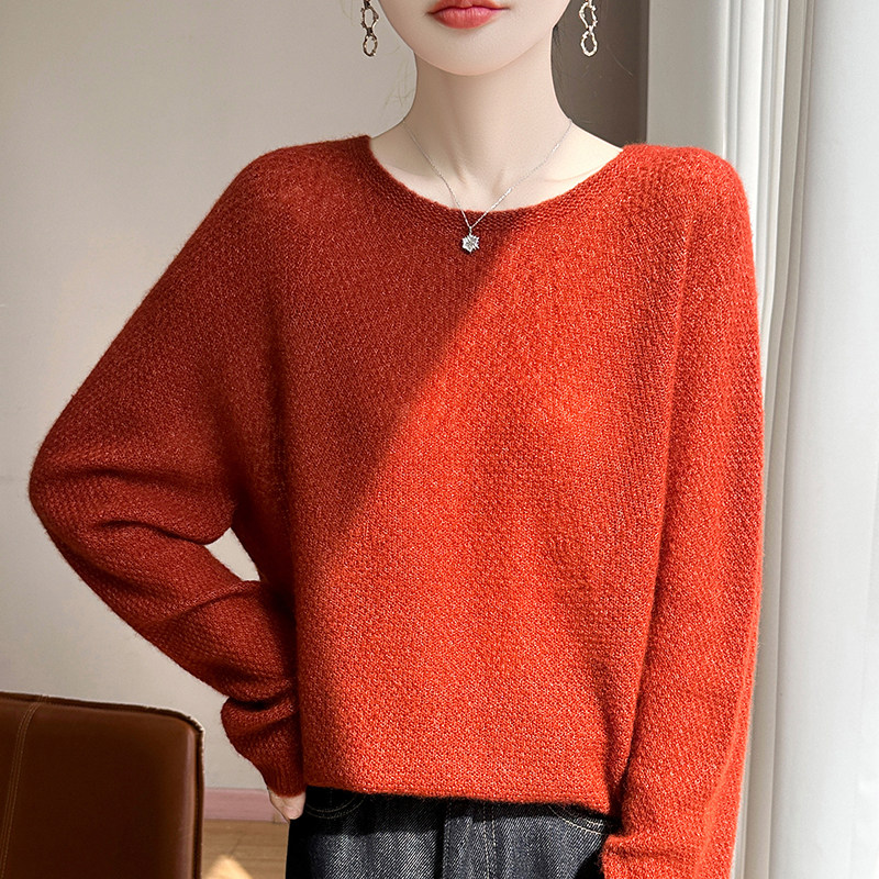 2025新款爆款 桑蚕丝+山羊绒衫女一线成型圆领宽松针织衫打底毛衣,女装/女士精品,羊绒衫,淘宝优惠券,粉丝福利购,淘宝优惠卷