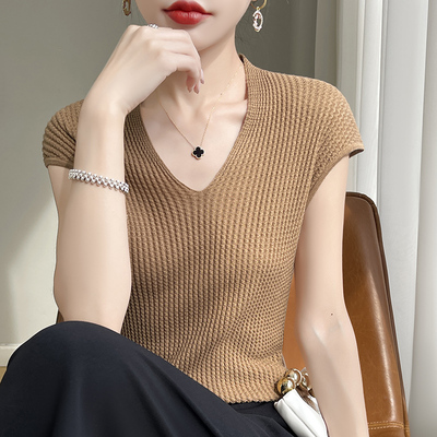 打底薄款高端羊毛无袖背心