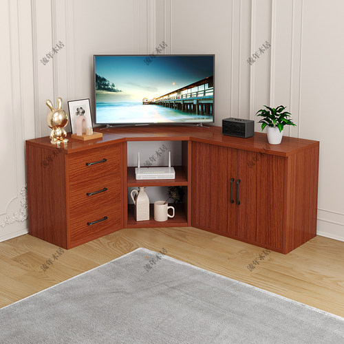 实木转角电视柜收纳柜