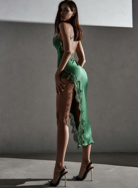 Sexy slim lace halter dress woman   性感修身花边吊带连衣裙女