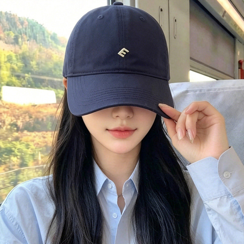 韩版藏青色棒球帽女2026新款宽帽檐遮脸鸭舌帽男大头围显脸小帽子