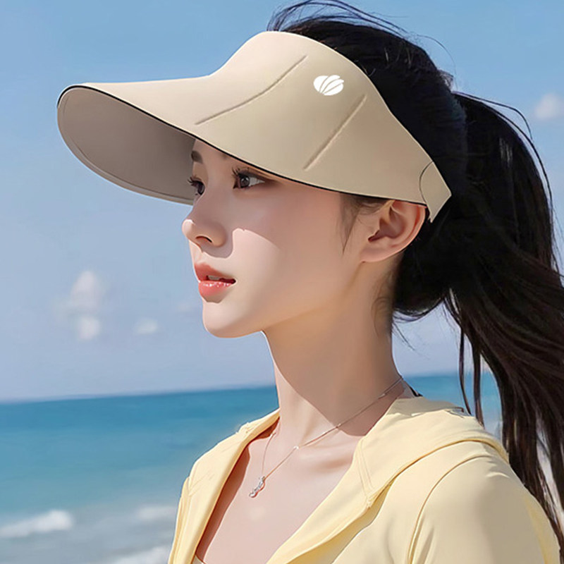 无痕一体防晒帽女2026新款夏季大帽檐空顶遮阳帽防紫外线太阳帽子