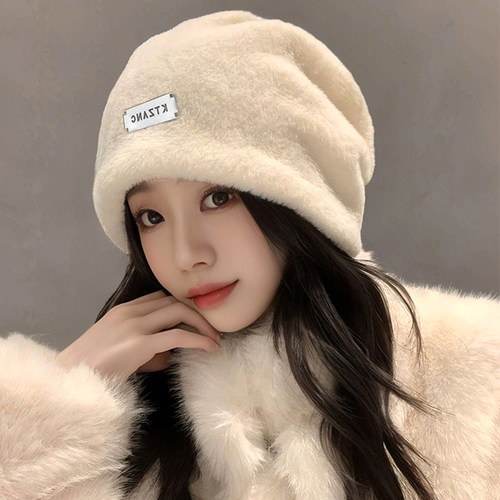 大头围适合大脸毛茸茸保暖堆堆帽