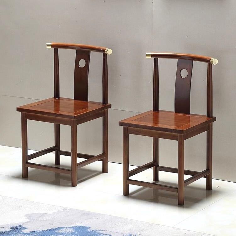 茶桌专用椅子实木椅子月牙椅牛角椅餐厅餐桌椅子家用茶桌主人椅靠图片