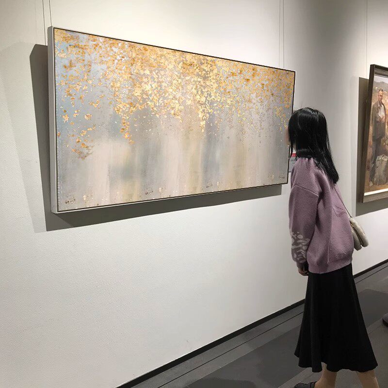 纯手绘油画轻奢客厅装饰画沙发背景墙画现代简约挂画手工抽象壁画