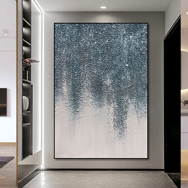 纯手绘油画抽象肌理玄关装饰画现代轻奢客厅沙发背景墙挂画定制