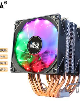 X79纯铜6热管CPU散热器静音1366AMD1150 1200台式电脑 4线cpu风扇