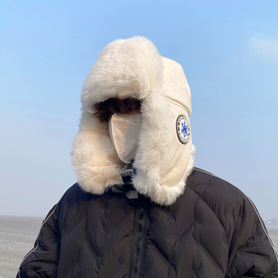 雷锋帽男冬季保暖防寒加厚东北棉帽子男骑行护耳挡风户外面罩头套