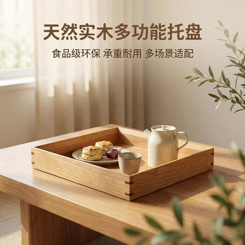 木质托盘正方形高级感家用托盘