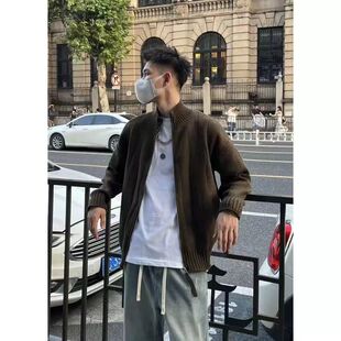 慵懒风外穿宽松休闲毛衣潮 立领针织开衫 外套男士 春秋冬季 2025新款