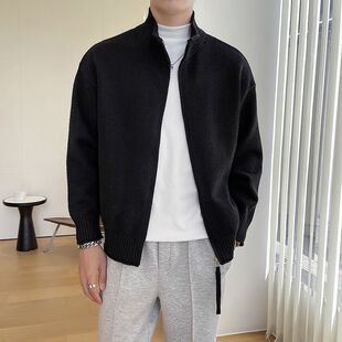 慵懒风外穿宽松休闲毛衣潮 立领针织开衫 外套男士 春秋冬季 2025新款