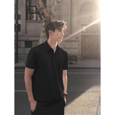 基础款重磅Polo衫短袖男款夏季成熟痞帅衬衫领T恤内搭正肩半袖男