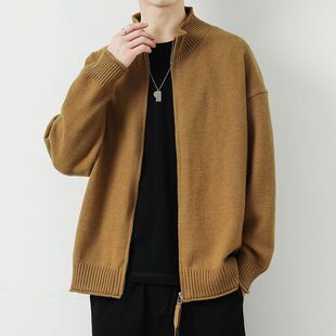 慵懒风外穿宽松休闲毛衣潮 立领针织开衫 外套男士 春秋冬季 2025新款